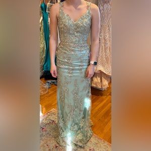 Prom dress with matching ear rings